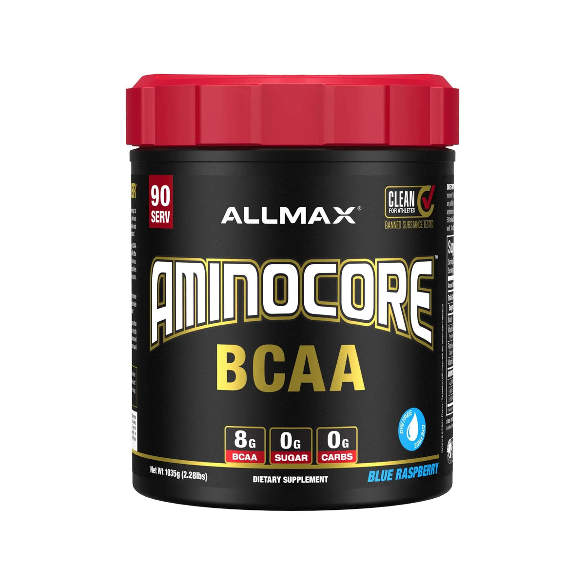 ALLMAX AminoCORE BCAA Blue Raspberry Powder – 945 g, 90 Servings, 8.18 g BCAAs per Serving, Sugar Free, Instantized + B Vitamins BritishVita | Premium UK Vitamins & Wellness Supplements