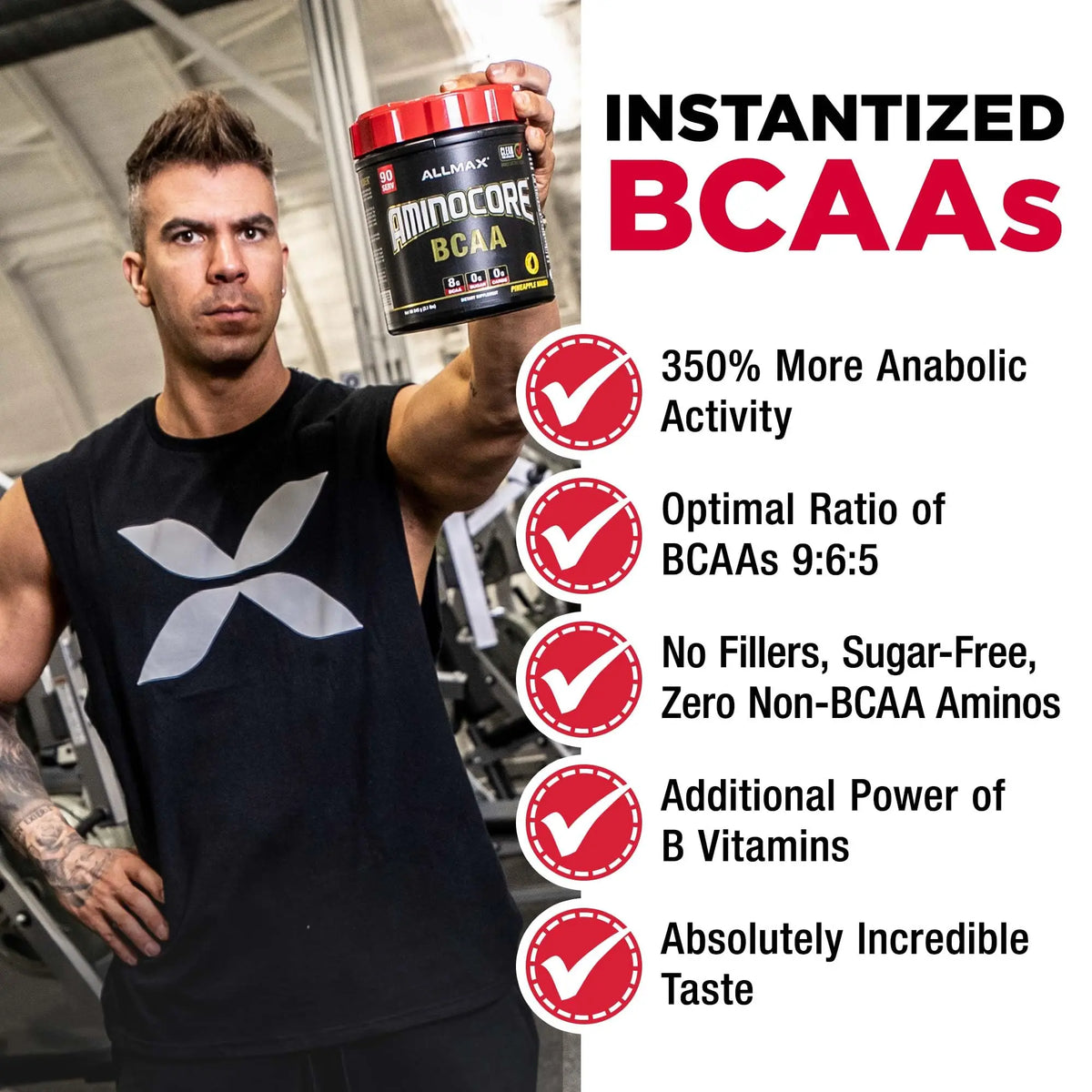 ALLMAX AMINOCORE BCAA – Fruit Punch, 945 g | 90 Servings, 8.18 g BCAA per Serving BritishVita | Premium UK Vitamins & Wellness Supplements