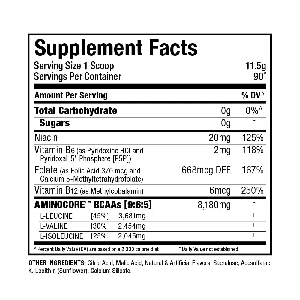 ALLMAX AMINOCORE BCAA – Fruit Punch, 945 g | 90 Servings, 8.18 g BCAA per Serving BritishVita | Premium UK Vitamins & Wellness Supplements