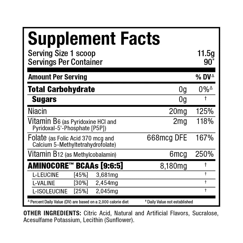 ALLMAX AminoCORE BCAA Pink Lemonade – 945 g, 90 Servings, 8.18 g BCAAs per Serving, Sugar Free, with B Vitamins BritishVita | Premium UK Vitamins & Wellness Supplements