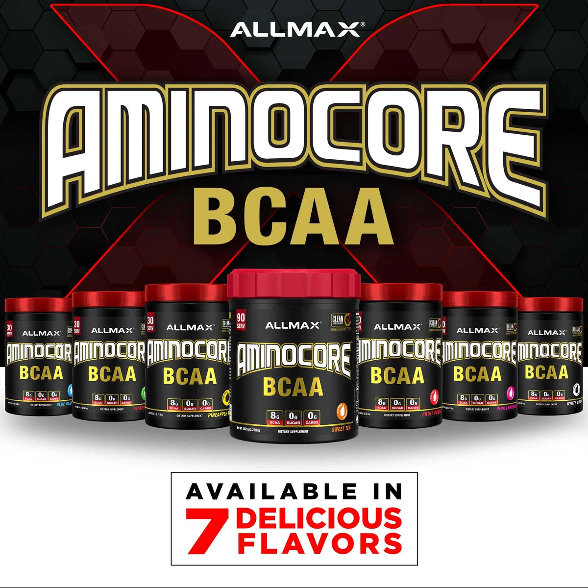 ALLMAX AMINOCORE BCAA Powder – Watermelon, 8,180 mg BCAAs, 945 g BritishVita | Premium UK Vitamins & Wellness Supplements