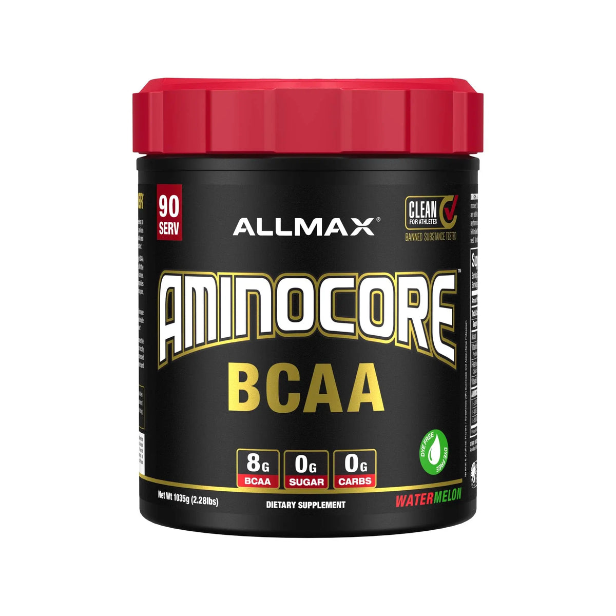 ALLMAX AMINOCORE BCAA Powder – Watermelon, 8,180 mg BCAAs, 945 g BritishVita | Premium UK Vitamins & Wellness Supplements