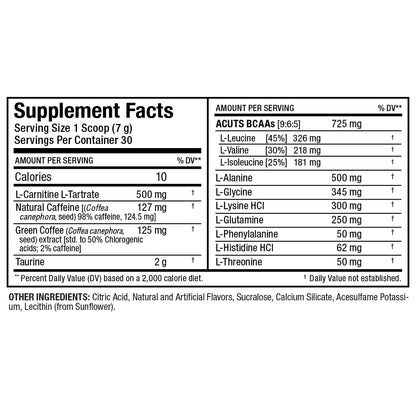 AllMax AMINOCUTS (ACUTS) – Orange Amino-Charged Energy Drink, 30 Servings