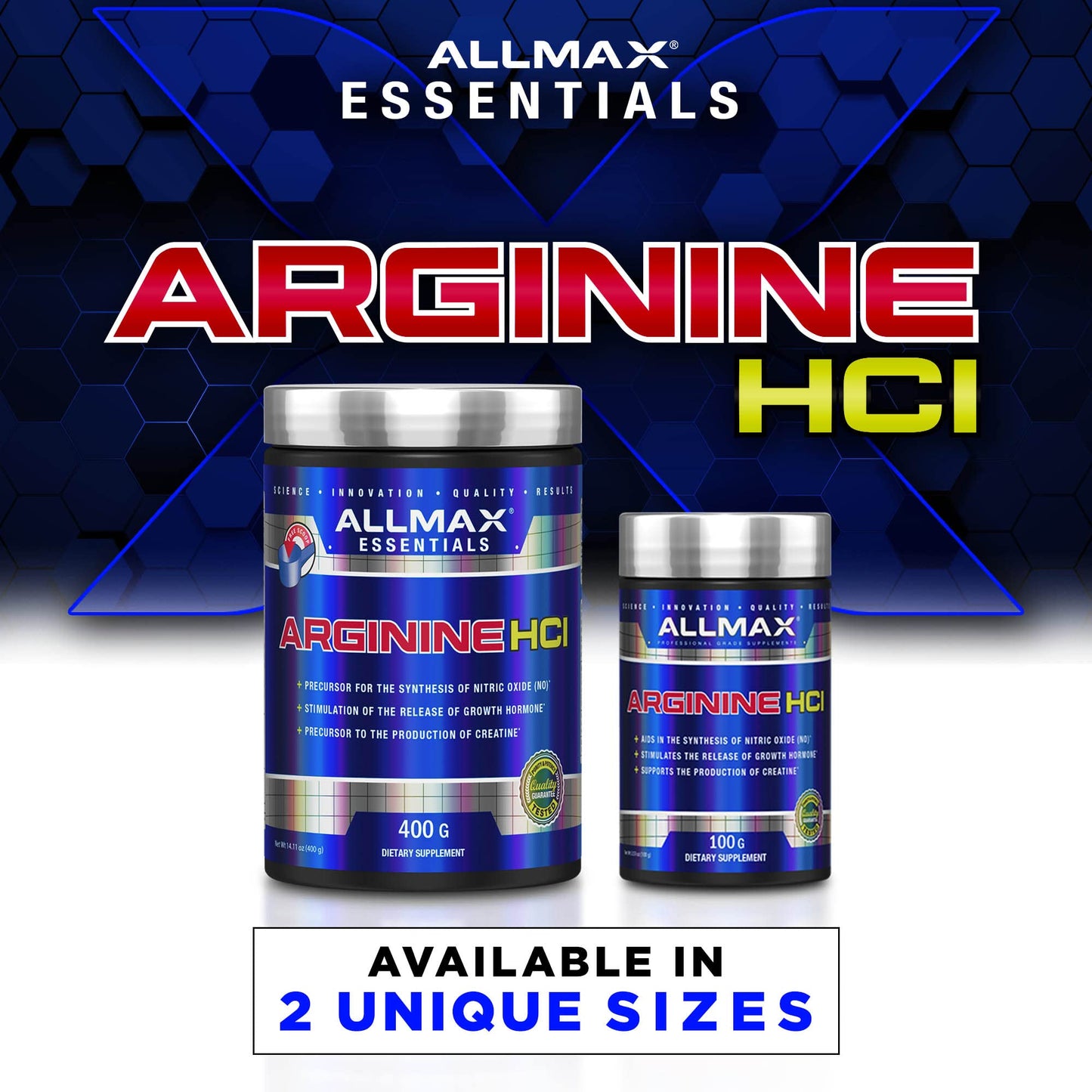 ALLMAX Essentials Arginine HCL 400 g - Vegan & Gluten Free - 200 Servings