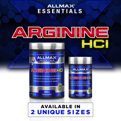 ALLMAX Essentials Arginine HCL 400 g - Vegan & Gluten Free - 200 Servings
