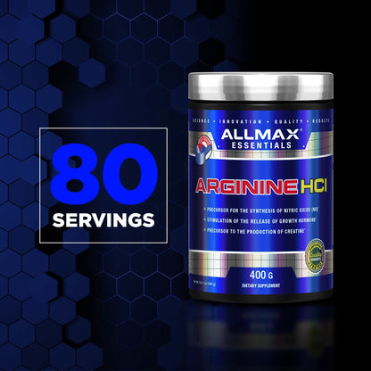 ALLMAX Essentials Arginine HCL 400 g - Vegan & Gluten Free - 200 Servings