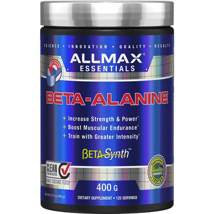 ALLMAX Nutrition Beta-Alanine Powder – Performance Enhancer for Strength & Endurance, 400g (14.11 oz)