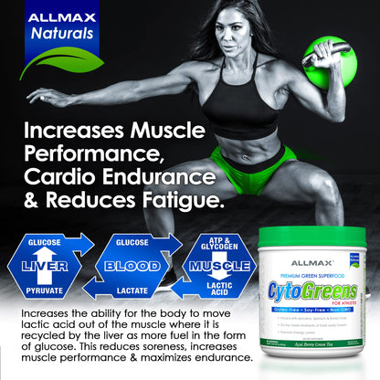 ALLMAX Cytogreens Super Greens Powder – Immune & Digestive Support (125 g), Vegan