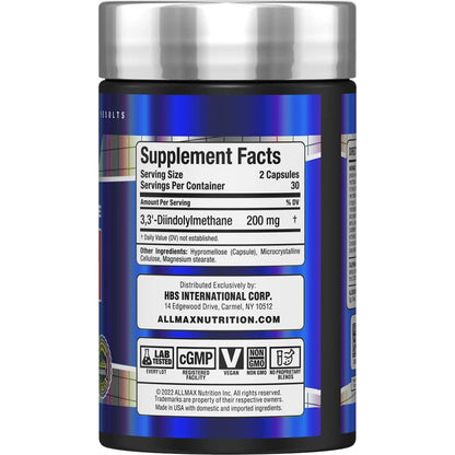 ALLMAX Essentials DIM – 60 Veggie Caps (100 mg) | Vegan Hormonal Support