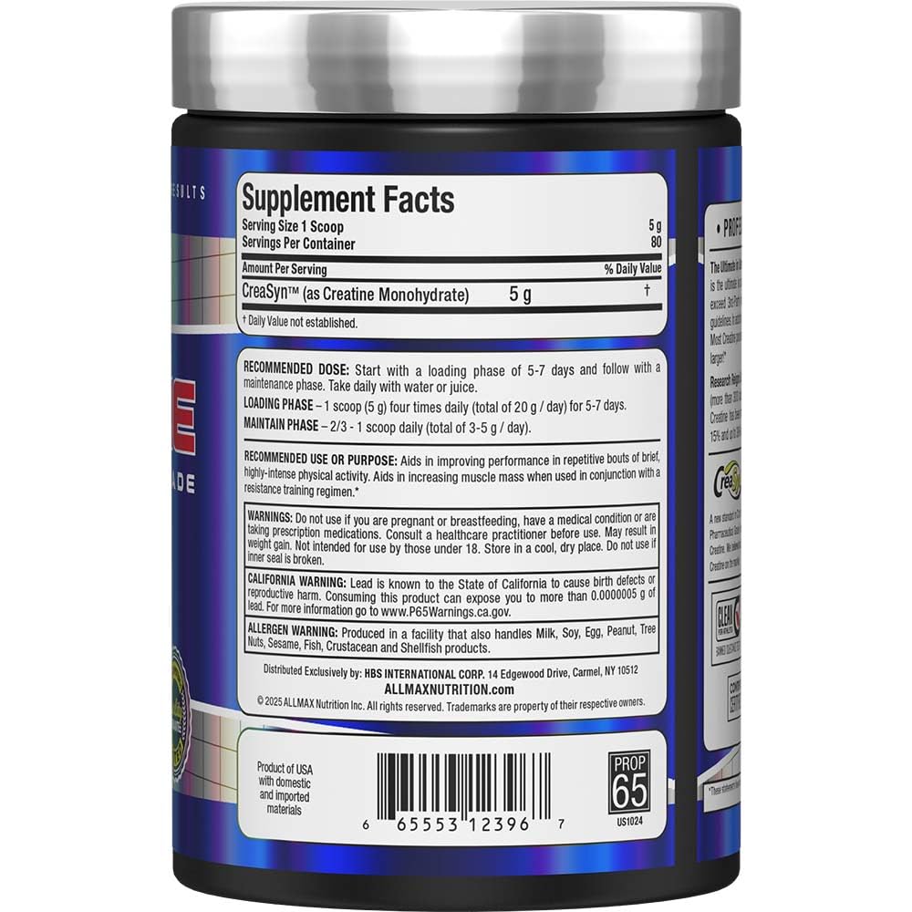 ALLMAX Essentials Creatine - 400 g Powder | Performance & Training Intensity | Vegan & Gluten Free | 80 Servings