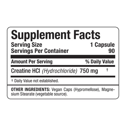 ALLMAX Essentials Creatine HCL 750 mg – 90 Capsules