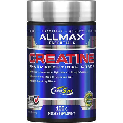 ALLMAX Essentials Creatine Monohydrate Powder - Gluten Free, Micronized 100g (20 Servings)