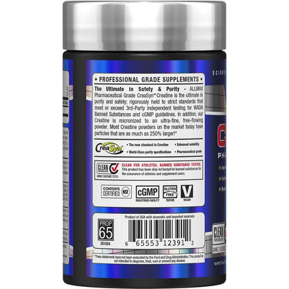 ALLMAX Essentials Creatine Monohydrate Powder - Gluten Free, Micronized 100g (20 Servings)