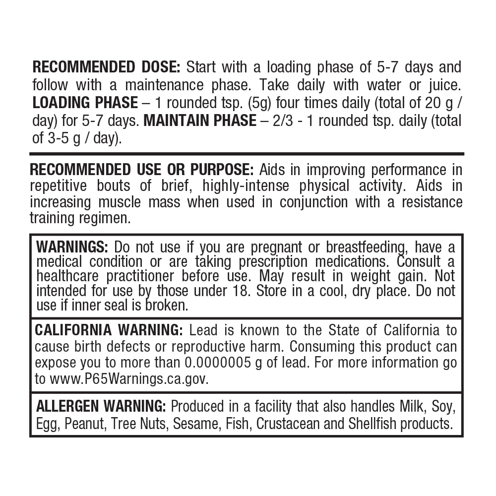 ALLMAX Essentials Creatine Monohydrate Powder - Gluten Free, Micronized 100g (20 Servings)