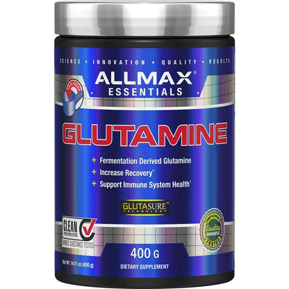 ALLMAX Essentials Glutamine – 400 g Powder | Recovery & Immune Support | Vegan & Gluten-Free