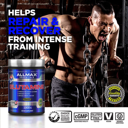 ALLMAX Essentials Glutamine – 400 g Powder | Recovery & Immune Support | Vegan & Gluten-Free