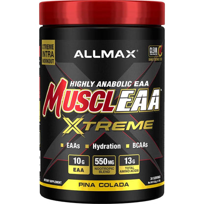 ALLMAX MUSCLEAA XTREME Pina Colada – 532 g Powder | EAAs, BCAAs & Hydration | Up to 30 Servings