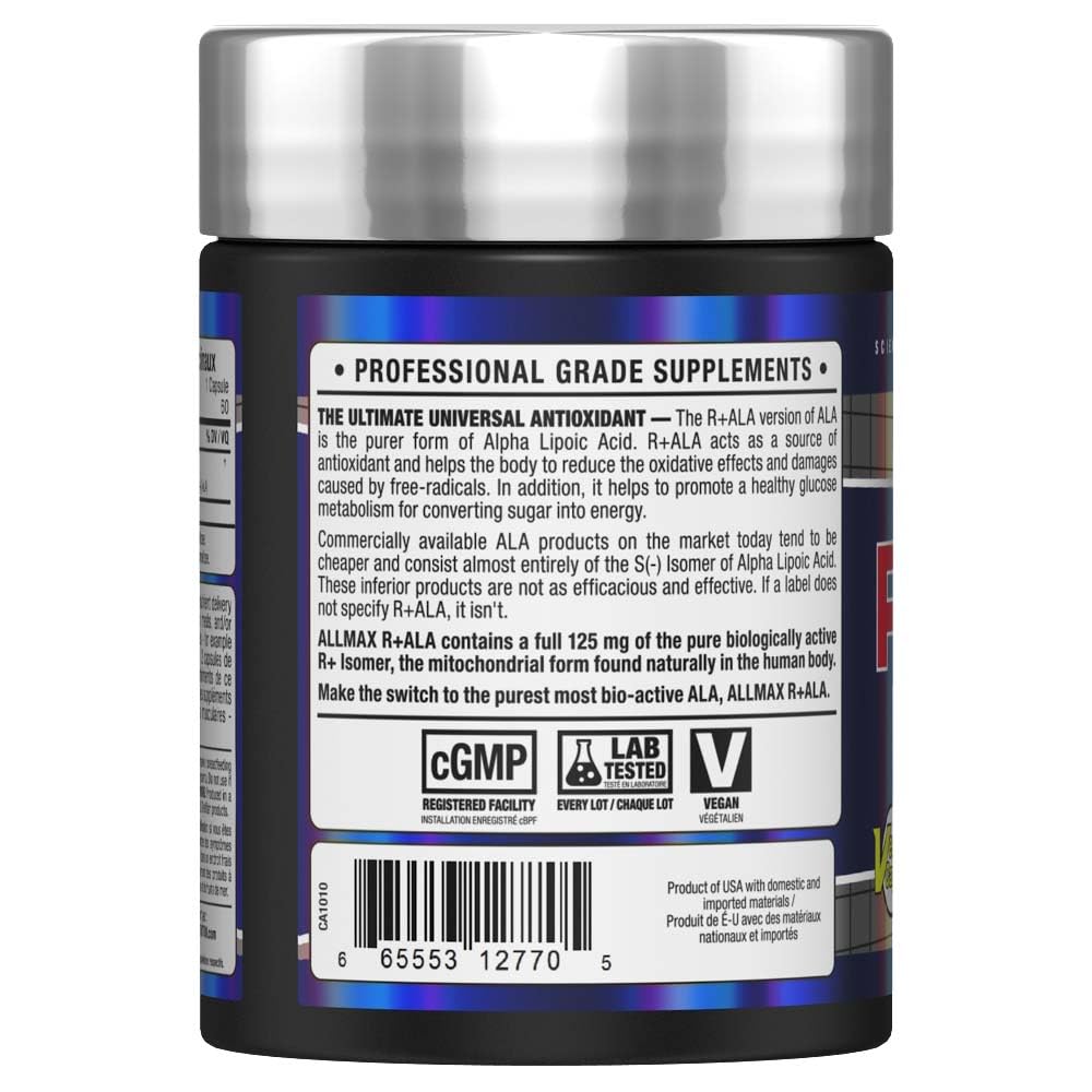 ALLMAX R+ALA - 60 Capsules | Powerful Antioxidant & Nutrient Delivery