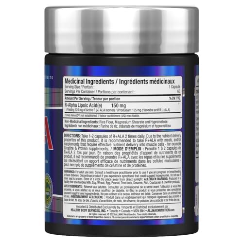 ALLMAX R+ALA - 60 Capsules | Powerful Antioxidant & Nutrient Delivery