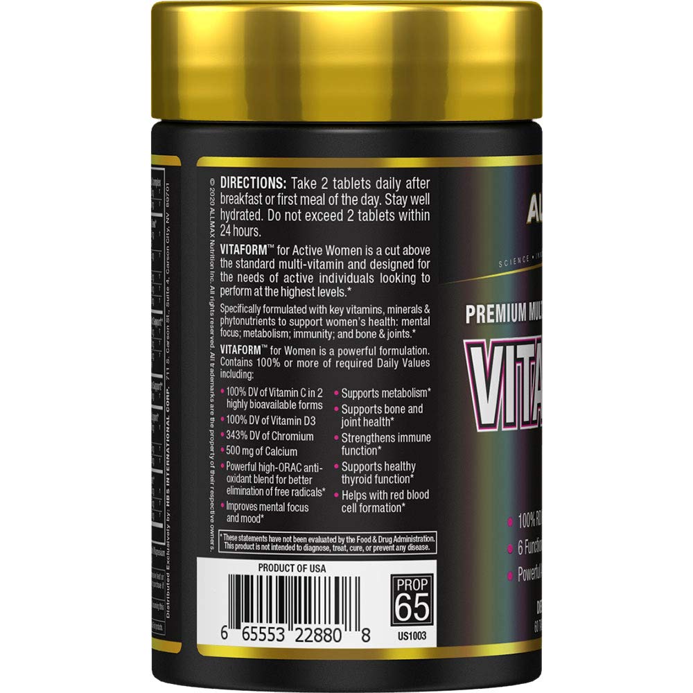 ALLMAX VITAFORM – Premium Multivitamin for Women (60 Tabs, 30 Servings)