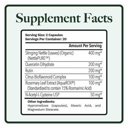 Utzy Naturals Allurtica — Sinus & Respiratory Support with Quercetin & Stinging Nettle (40 Capsules)