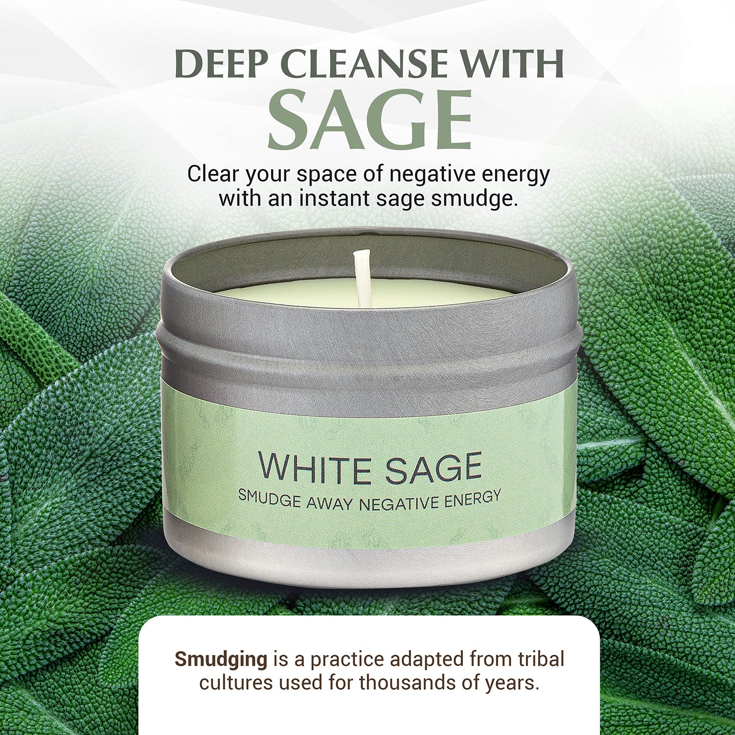 Almeara Sage & Lavender Candle Set – 2x3.7oz 100% Soy Wax