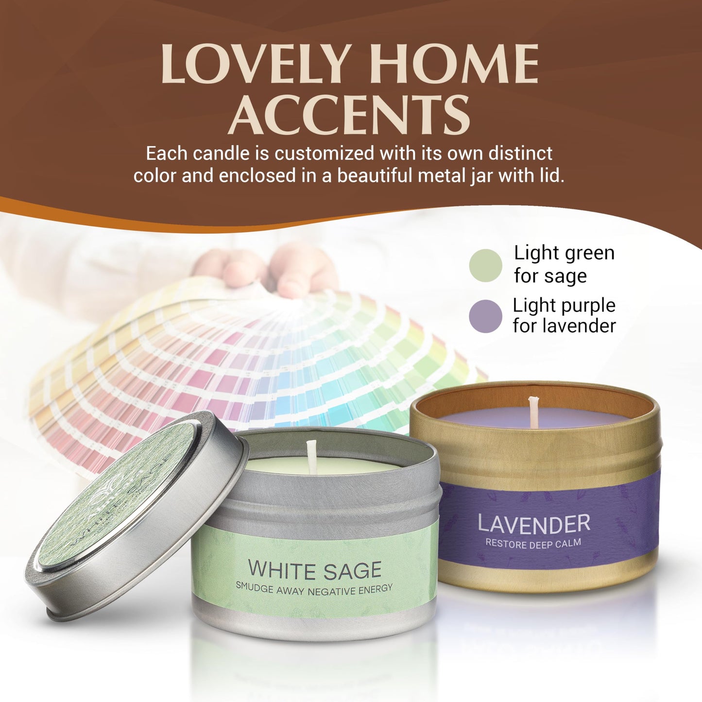 Almeara Sage & Lavender Candle Set – 2x3.7oz 100% Soy Wax