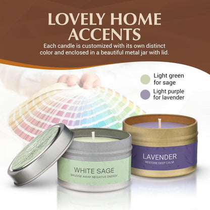 Almeara Sage & Lavender Candle Set – 2x3.7oz 100% Soy Wax