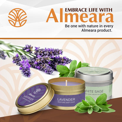 Almeara Sage & Lavender Candle Set – 2x3.7oz 100% Soy Wax