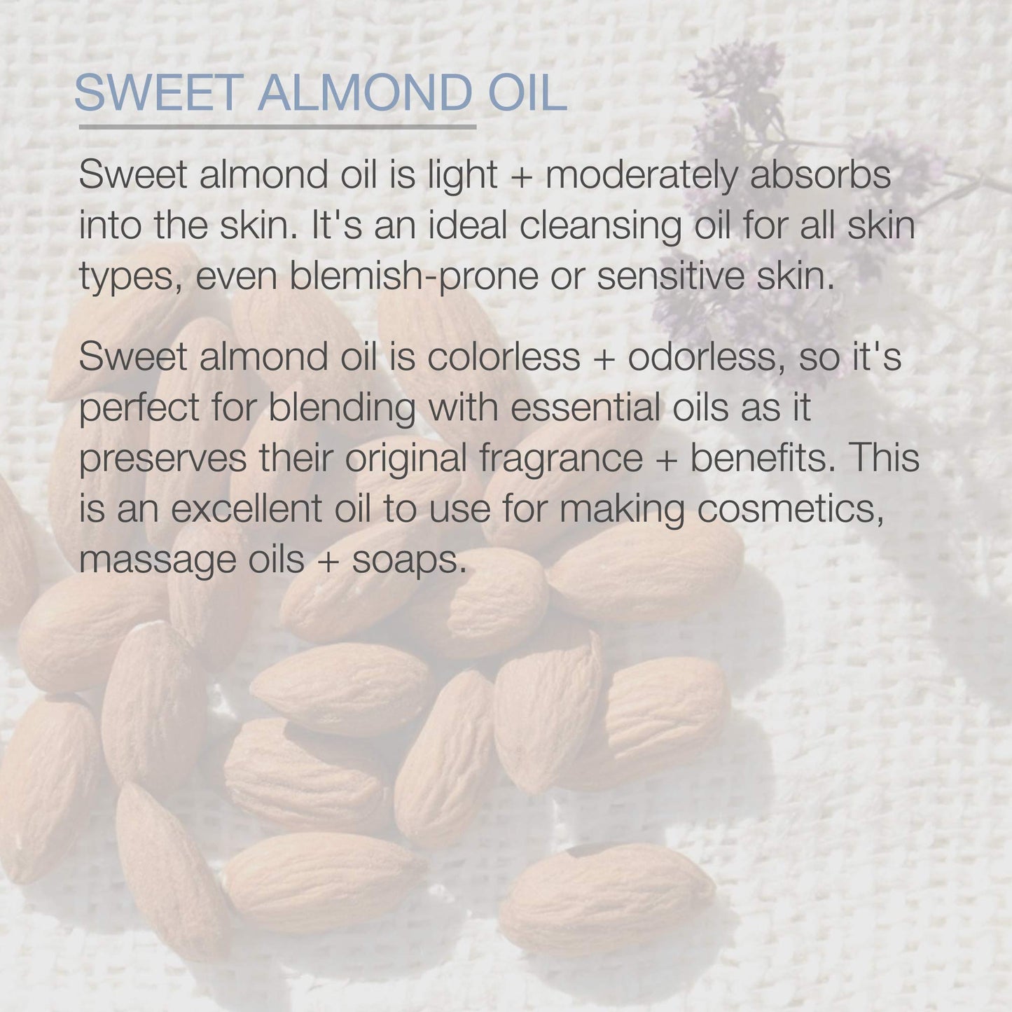 Pure Body Naturals Sweet Almond Oil – 4 oz, Cold Pressed & 100% Pure for Hair, Skin & Nails