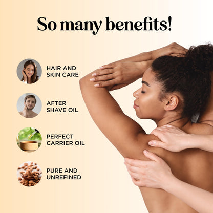Cold Pressed Sweet Almond Oil - Pure Carrier Oil for Skin, Hair & Nails
