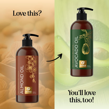 Cold Pressed Sweet Almond Oil - Pure Carrier Oil for Skin, Hair & Nails