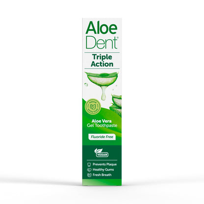 AloeDent Triple Action Toothpaste 100 ml – Fluoride-Free, Aloe Vera & Tea Tree