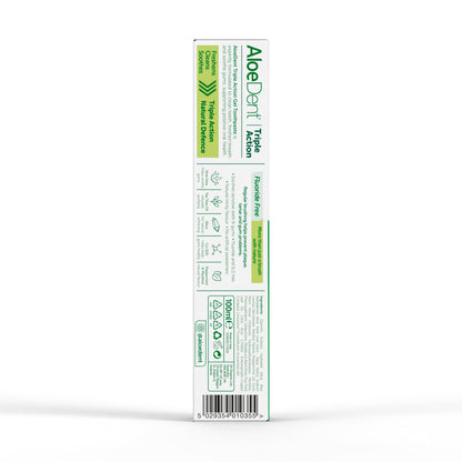 AloeDent Triple Action Toothpaste 100 ml – Fluoride-Free, Aloe Vera & Tea Tree