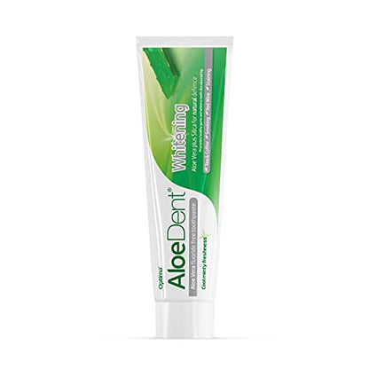 AloeDent Whitening 100 ml Aloe Vera Plus Silica Fluoride-Free Toothpaste - Pack of 3