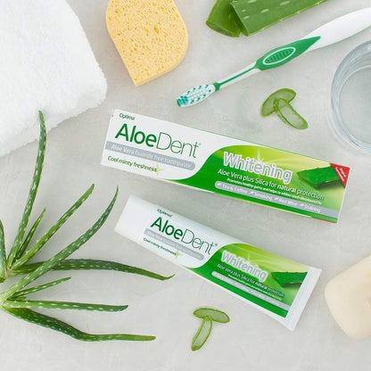 AloeDent Whitening 100 ml Aloe Vera Plus Silica Fluoride-Free Toothpaste - Pack of 3