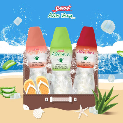 Aloe Vera Juice - Grape Flavor with Big Aloe Pulp (6-Pack) Plant-Based Hydration for Adults & Kids