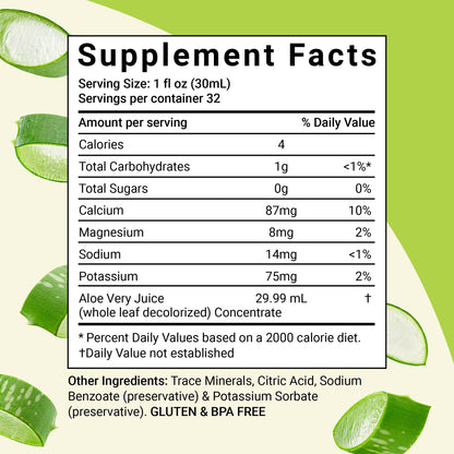 Aloe Life Whole Leaf Aloe Vera Juice — Organic & Gluten-Free (Aloe Gold, 32 oz)