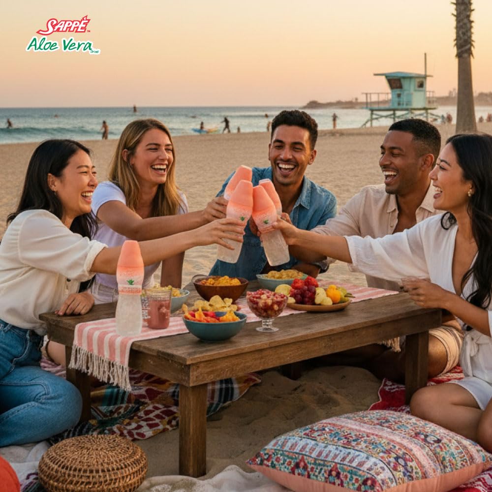 Aloe Vera Juice (Peach) with Chunky Pulp – 6 Packs | Plant-Based Hydration