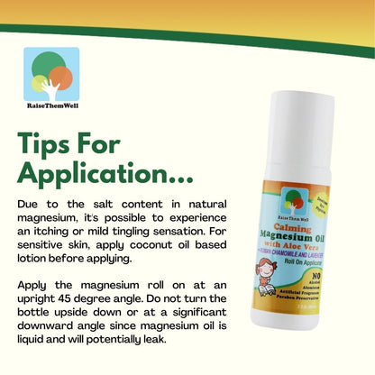 Magnesium Oil Calming Roll-On for Kids – Aloe Vera, Roman Chamomile & Lavender