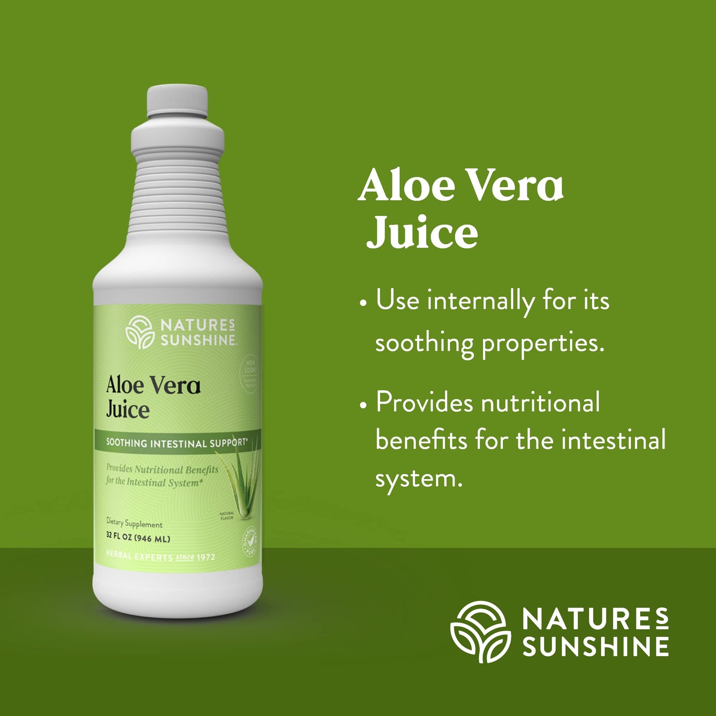 Nature's Sunshine Aloe Vera Juice 32 Fl Oz – Organic Aloe Vera