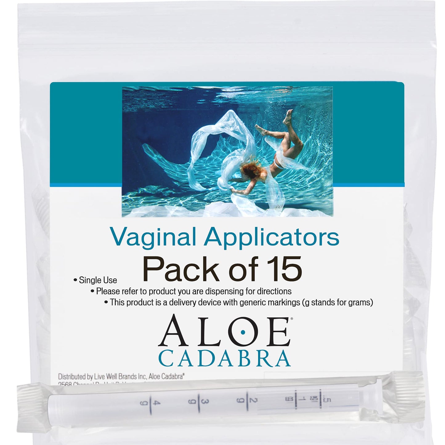 Aloe Cadabra Disposable Vaginal Applicators – Pack of 15 | Individually Wrapped, 4GM Dosing