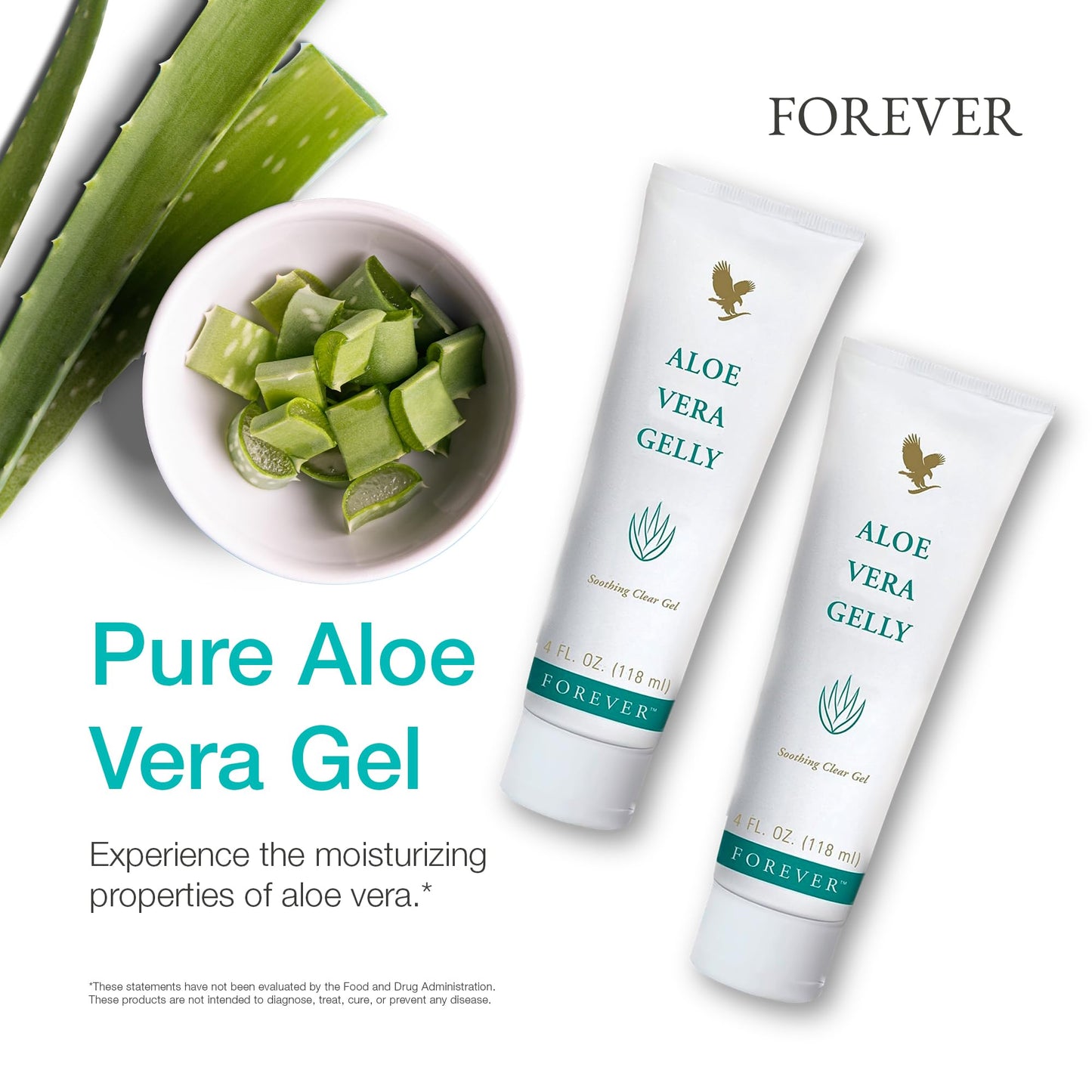 Forever Living Aloe Vera Gelly – Pure Aloe Gel, Vegan & Gluten-Free, 4 oz (Pack of 2)
