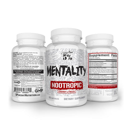 5% Nutrition Rich Piana Mentality Nootropic Blend – Brain Booster (60 Capsules)