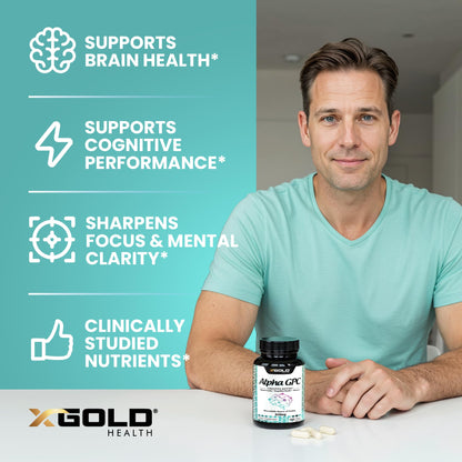 Alpha GPC Choline 600mg - Nootropic Brain Health & Focus, 120 Veggie Capsules