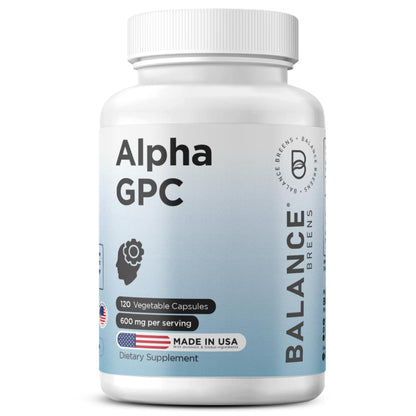 Alpha GPC Choline Supplement 600mg - 120 Veg Capsules | Advanced Memory Formula & Nootropic Brain Support