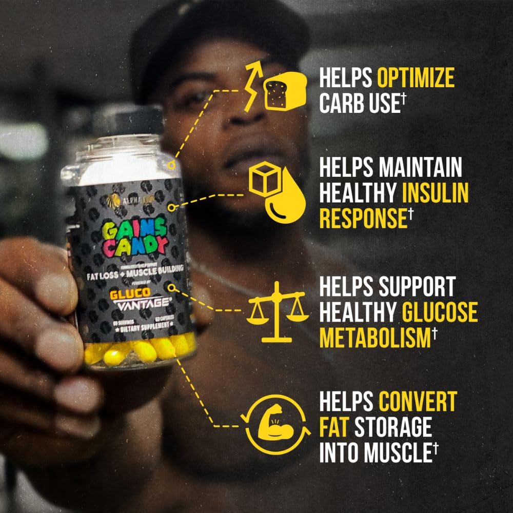 ALPHA LION Gains Candy - DHB Berberine-GlucoVantage, 60 Capsules