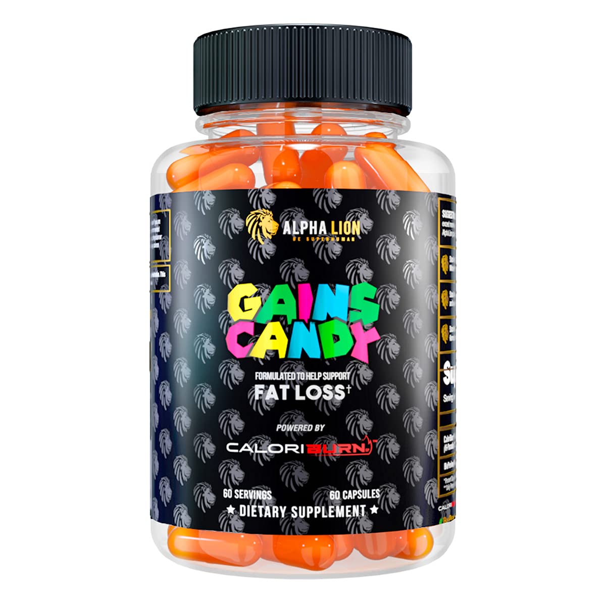 ALPHA LION Gains Candy CaloriBurn – 60 Capsules for Fat Loss & Energy