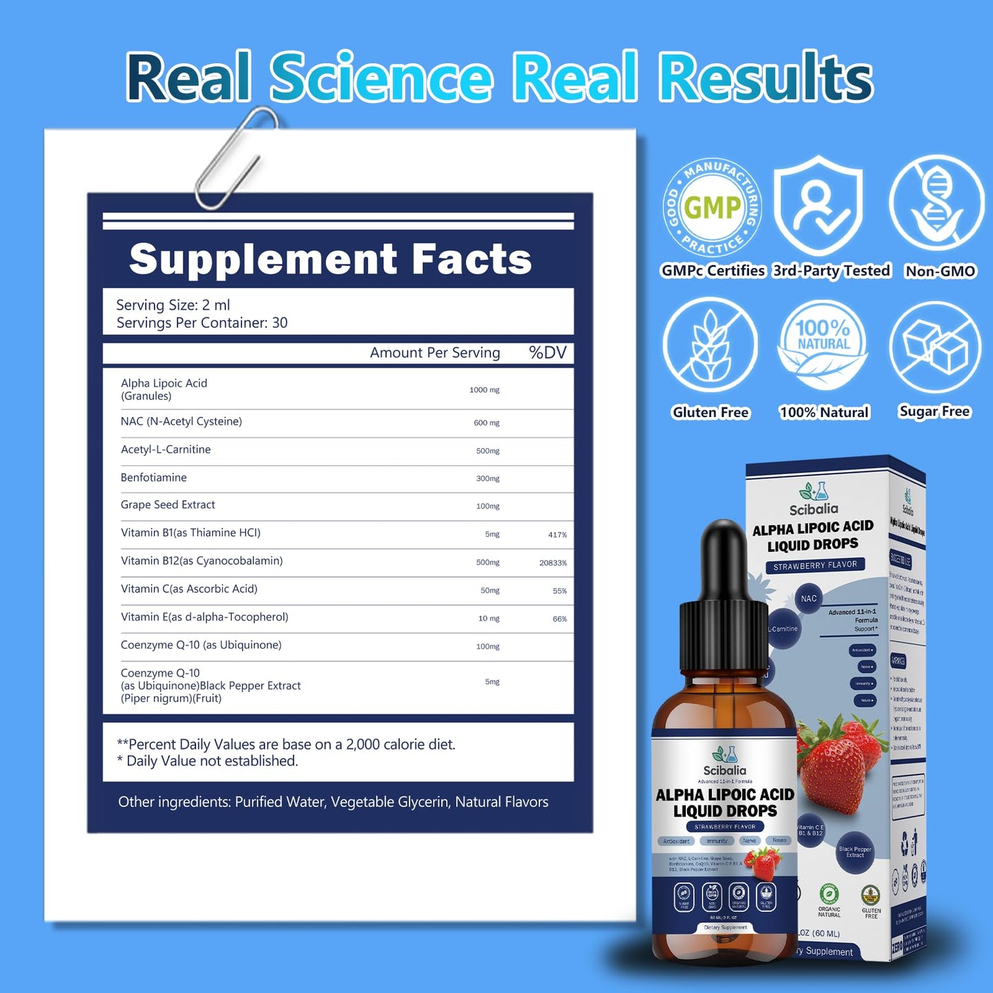 Alpha Lipoic Acid 1000mg Liquid Drops – 11-in-1 ALA with Acetyl-L-Carnitine & Benfotiamine
