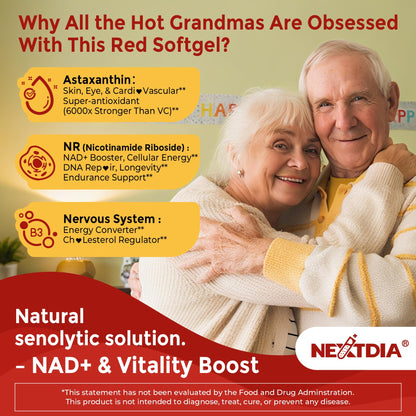 Liposomal NMNH Softgel 500mg with NR, ALA 200mg & Astaxanthin 10mg | Mitochondrial Support & Healthy Aging